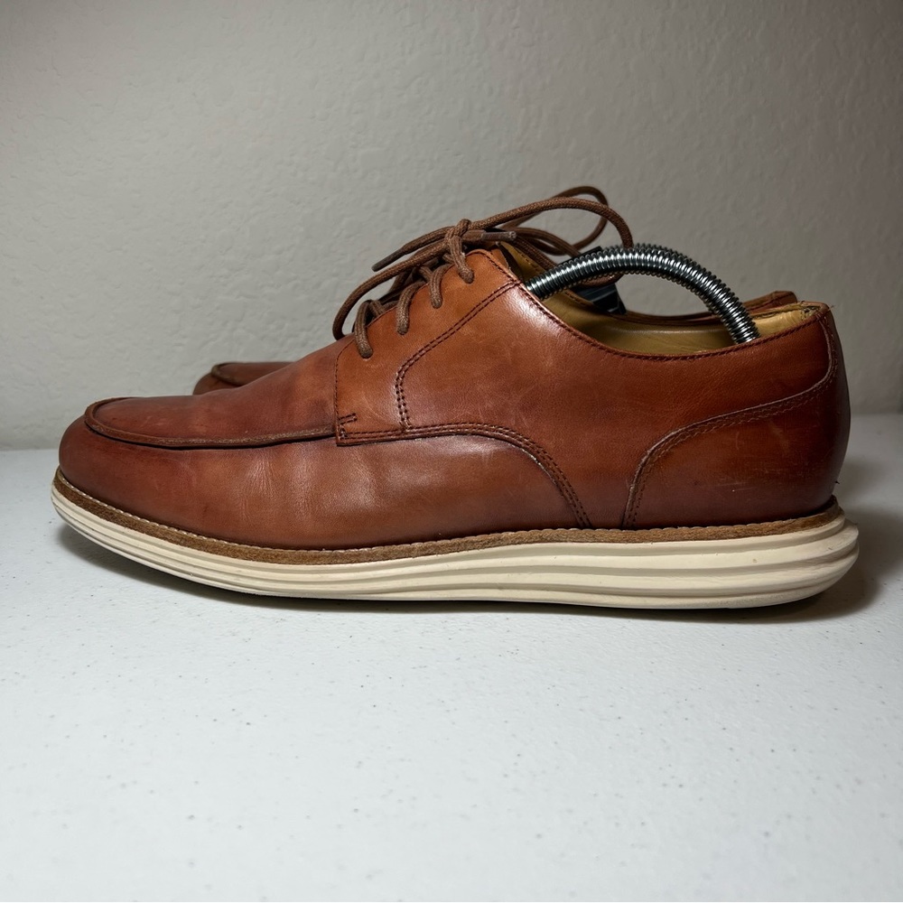 Cole Haan Lunar Grand C12602 Brown Leather Derby Split Apron Toe Sz 9.5